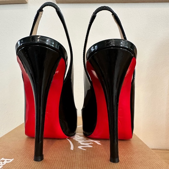 Christian louboutin Gamma Talon 120 patent sling back heels - Picture 1 of 7